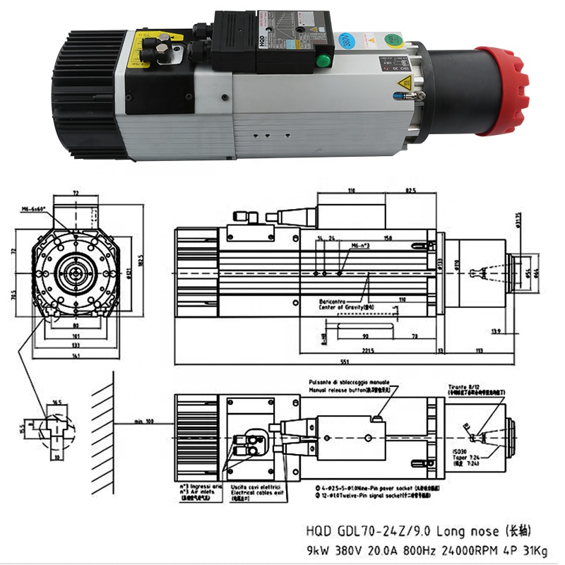 Fornitori HQD 9kw 220v 380v Na - Cnc Spindle Motor recensione e prezzo